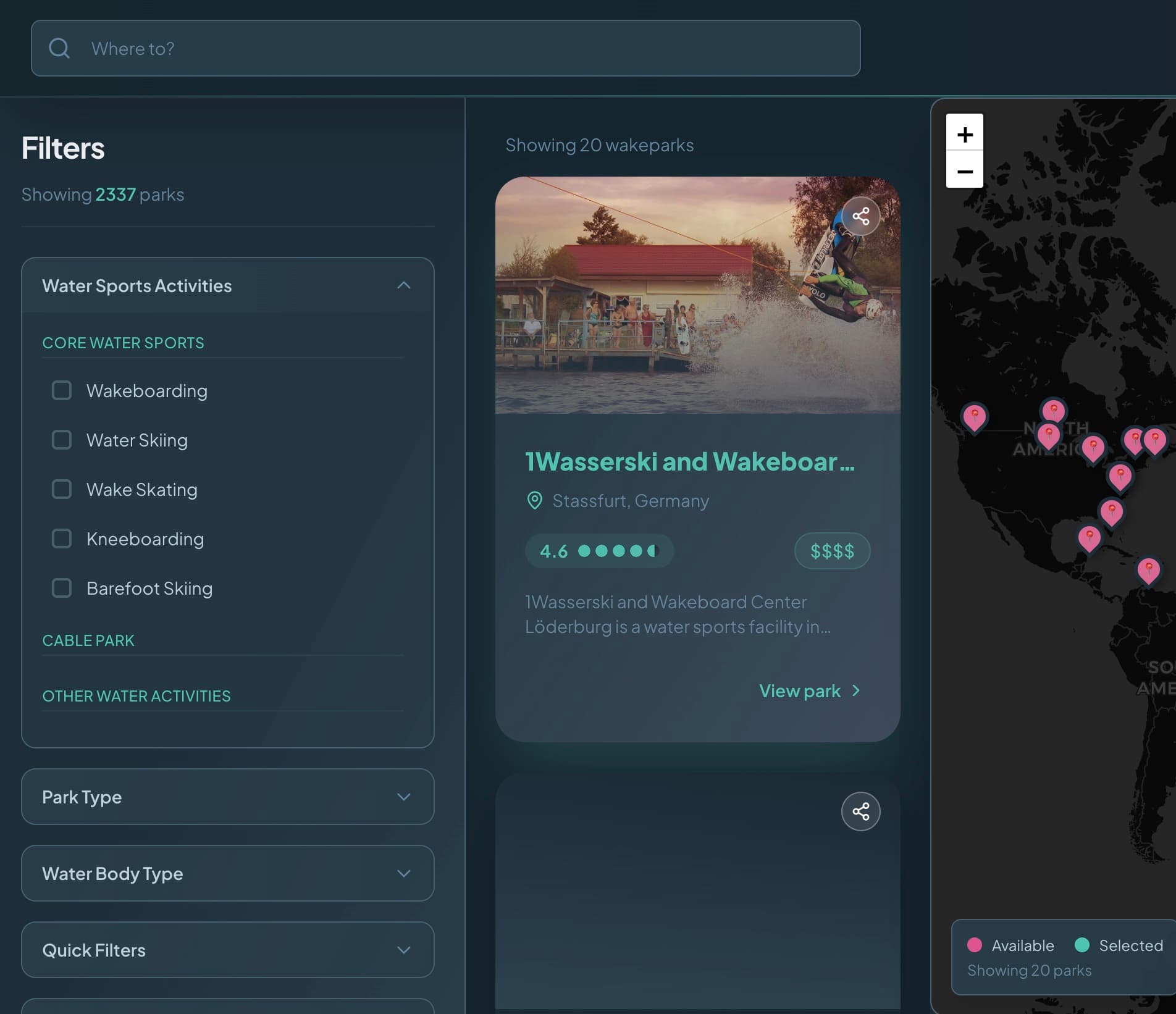 WakeIndex platform dashboard